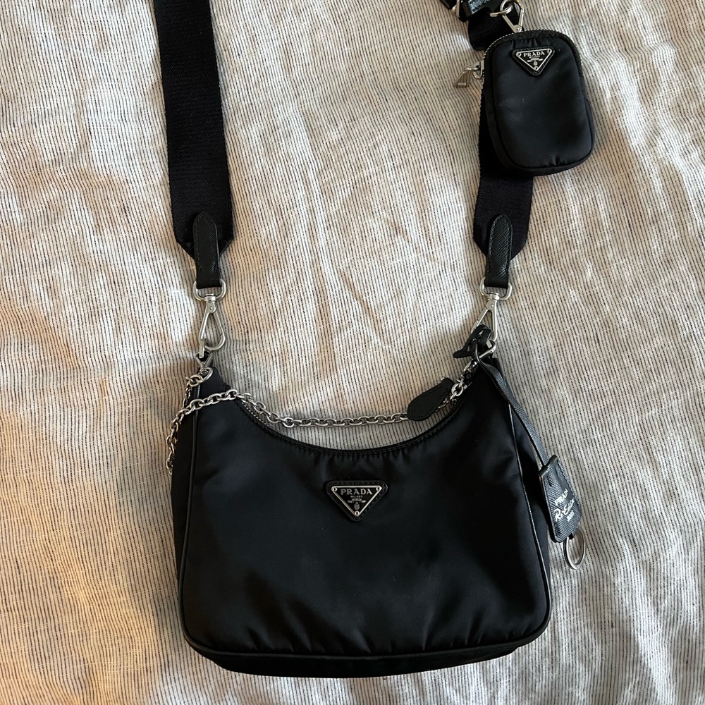 Prada Re-edition nylon crossbody with pouch